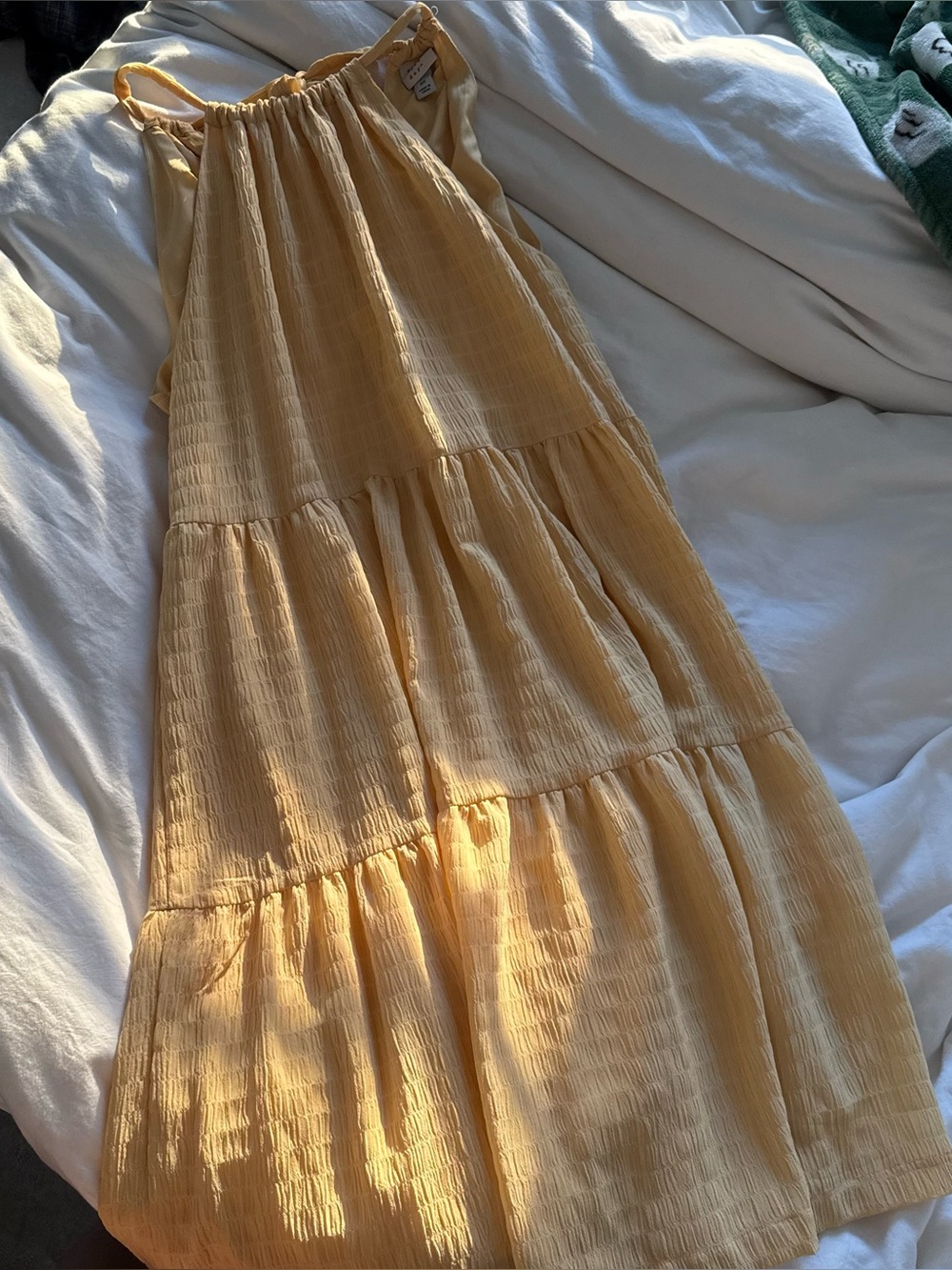 YELLOW TARGET A NEW DAY HALTER TOP MINI DRESS